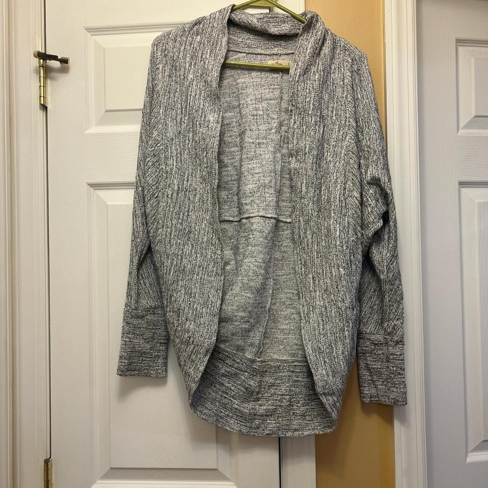 Hollister Black White Cable Knit Cardigan Top Size Small
